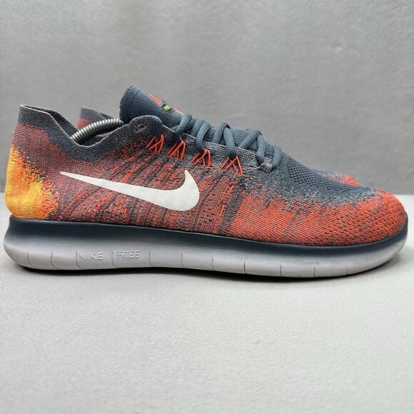 Nike Free RN Flyknit 2017 Mens Size 11.5 Shoes Crimson / Grey Running Sneakers main image 5